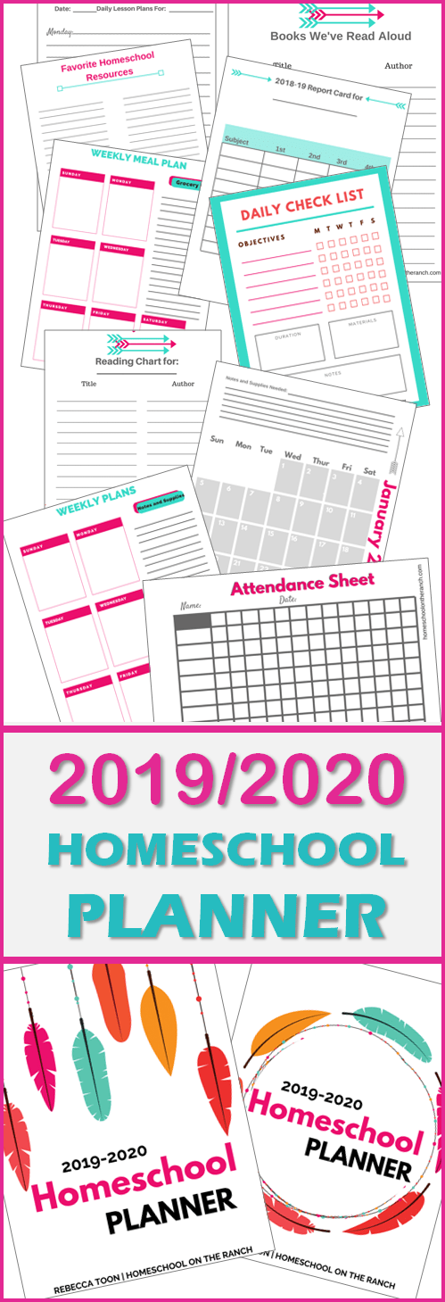 2019/2020 printable homeschool planner