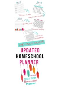 20Undated 2022 homeschool lesson planner pin image. Pin me!