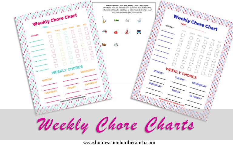 Kids chore chart, printable
