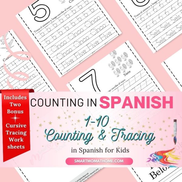 Spanish Numbers Worksheet Tracing Smart Mom At Home